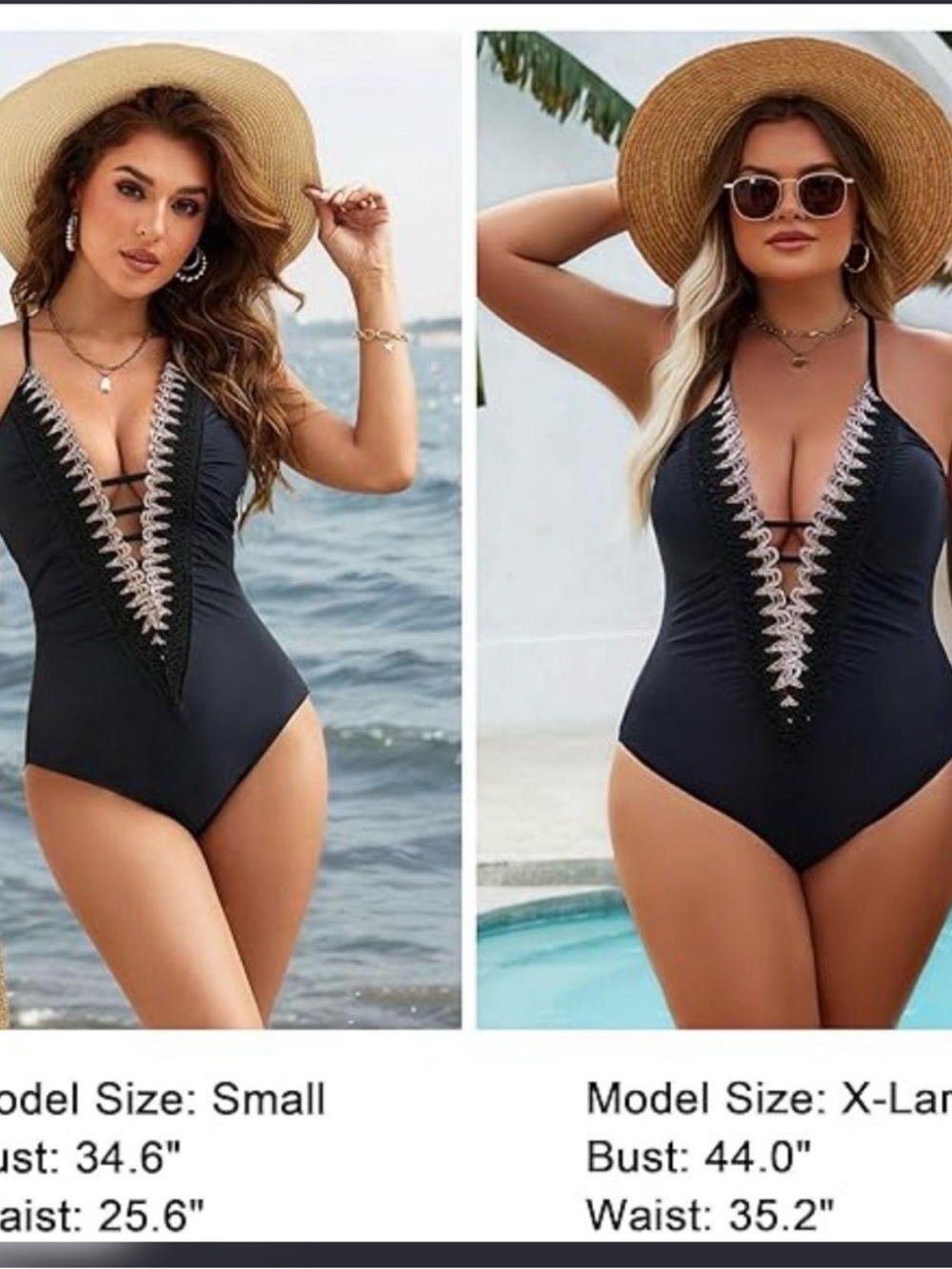 BMJL Ruched One Piece Swimsuit | Plunge V Neck | Black Size Large NWOT